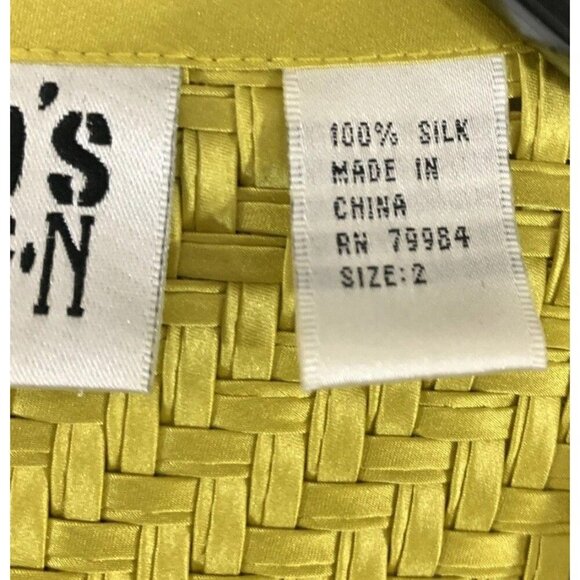 Chico’s Vtg Citron Yellow Braided Jacket Blazer Cardigan, Classic 1980s Preppy - Picture 3 of 3